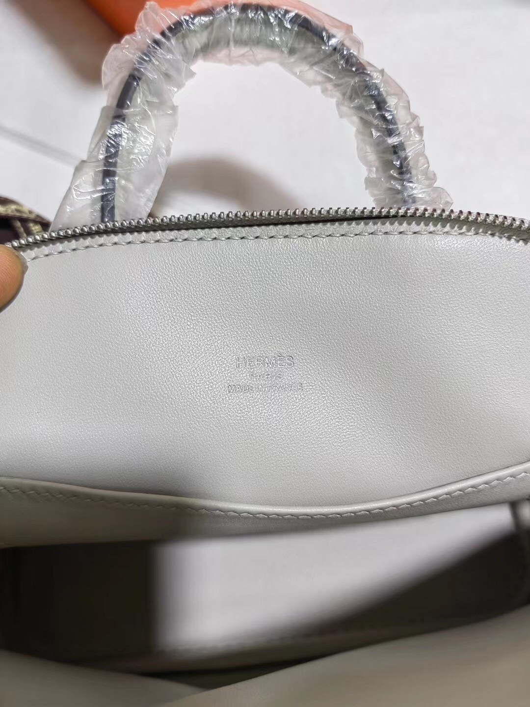 Hermes Bolide 1923 Mini Handbag Shoulder Bag In Pearl Grey Evercolor Leather